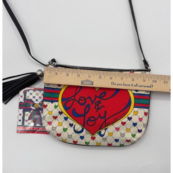 NWT Brighton Love & Joy Crossbody Pouch With Tassel Accent  Heart Pattern & Adju - Picture 6 of 14